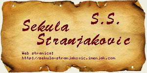 Sekula Stranjaković vizit kartica